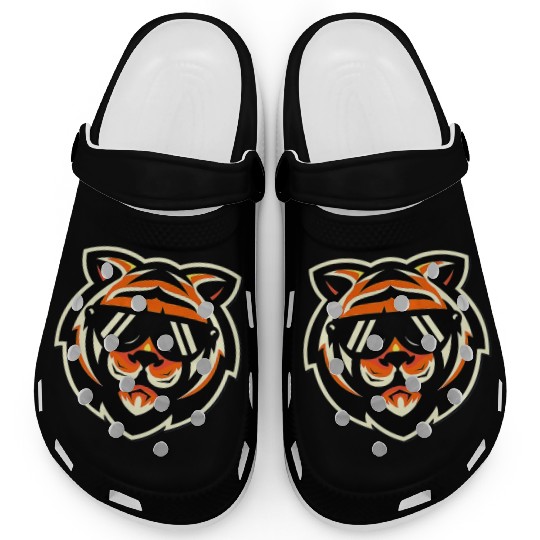 Cool Bengal Tiger with Sunglasses Clogs