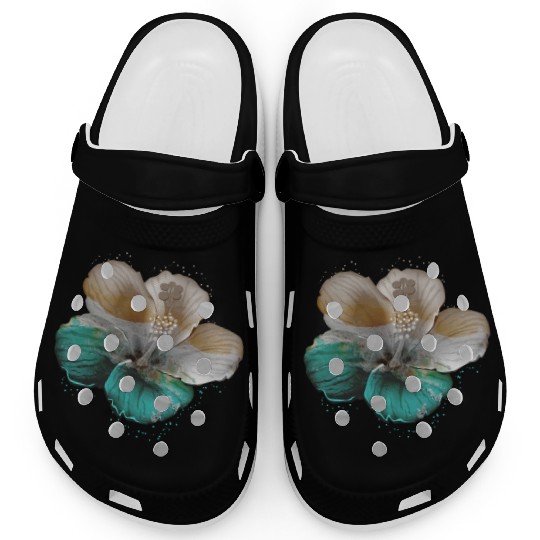 Hibiscus Flower Cool Garden Nature Lover Humor Clogs