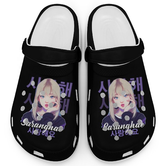Cute Korean Anime Girl Kpop Saranghae Kdrama Clogs