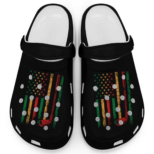 American Sports Flag Black History Month Golf Club Clogs