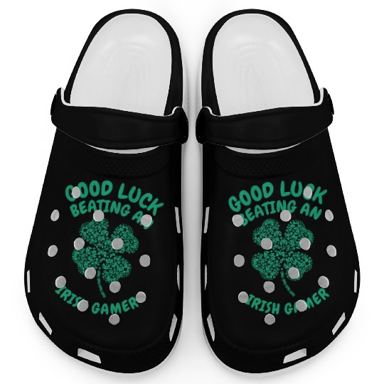 St. Patrick's Day Gaming Shamrock Gamer Video Clogs