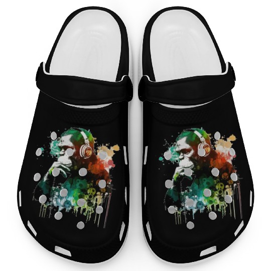 Banksy DJ Monkey Thinker Clogs