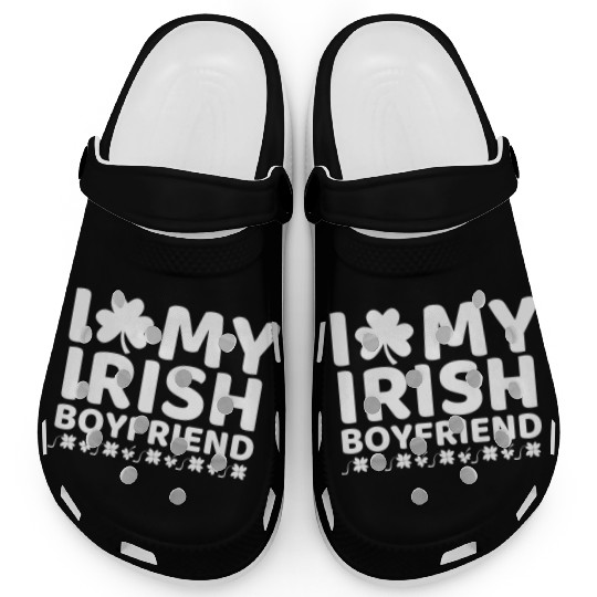 i love my boyfriend st patricks day Clogs