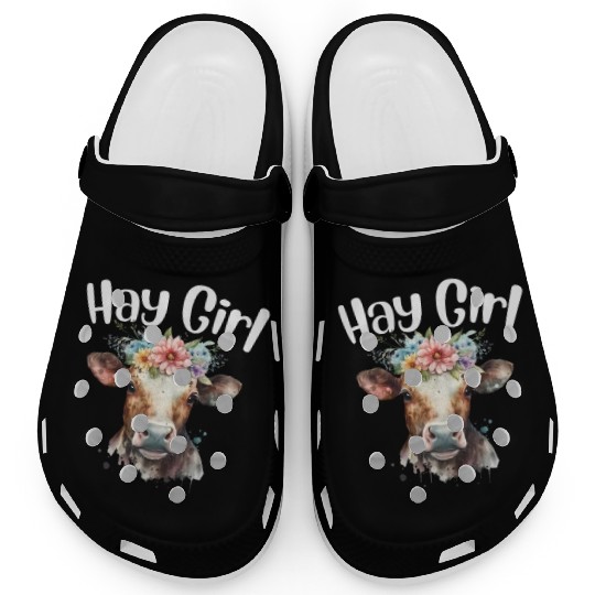 Hay Girl Farmer Gift Cattle Cow Lovers Clogs