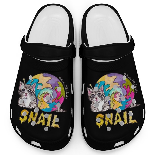 Psychedelic Kitten Snail Clogs
