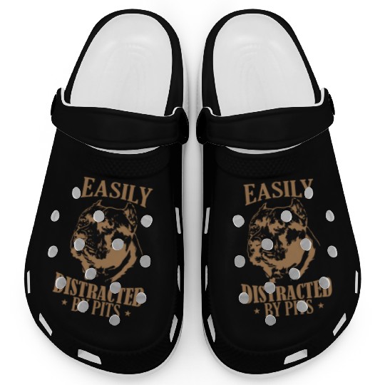 Easily Distracted by Pits Pit Bull Dog Clogs