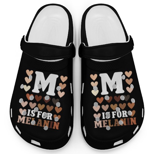 Black history month m for melanin african american Clogs