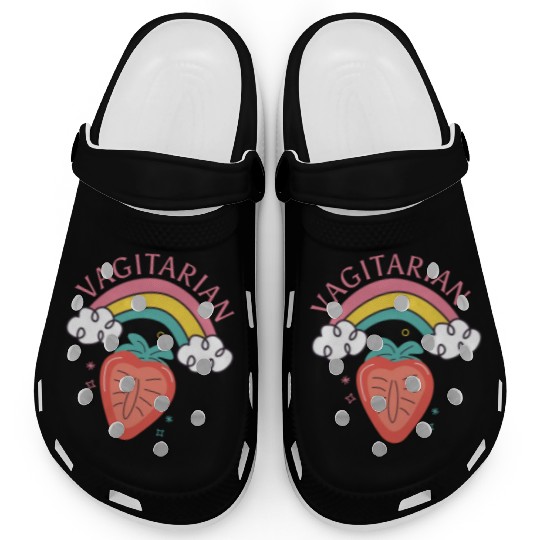 Vagitarian - Lesbians Humor Quote - Funny Vegan Clogs