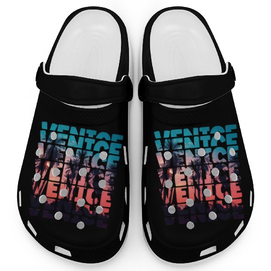 Venice Beach California Vacation Ocean Palm Tree Clogs