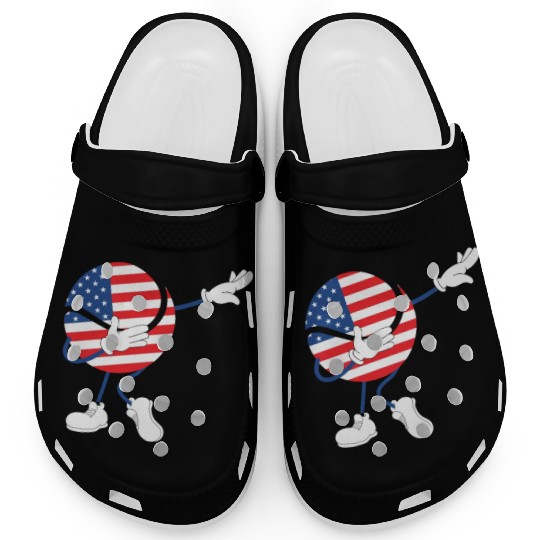 America USA Flag 4th Of July Tennis Player Clogs