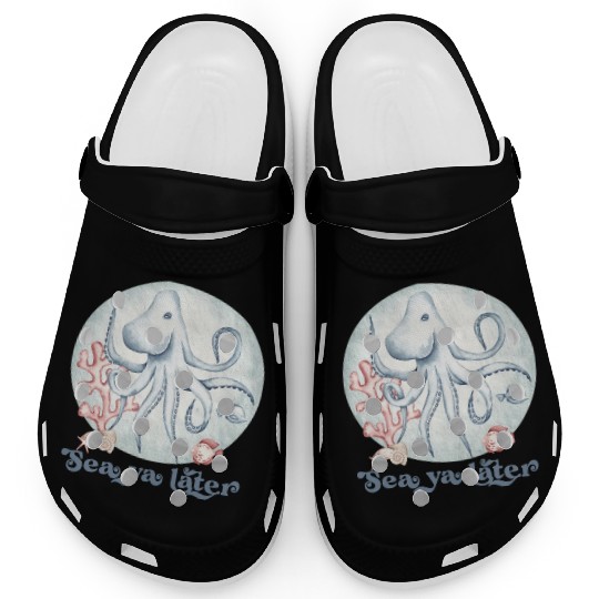 sea ya later octopus near the coral in the sea Clogs