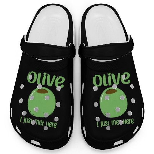 Green Olive Lover Quote Clogs
