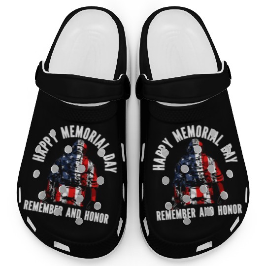 Patriotic Veteran USA Flag American Memorial Day Clogs