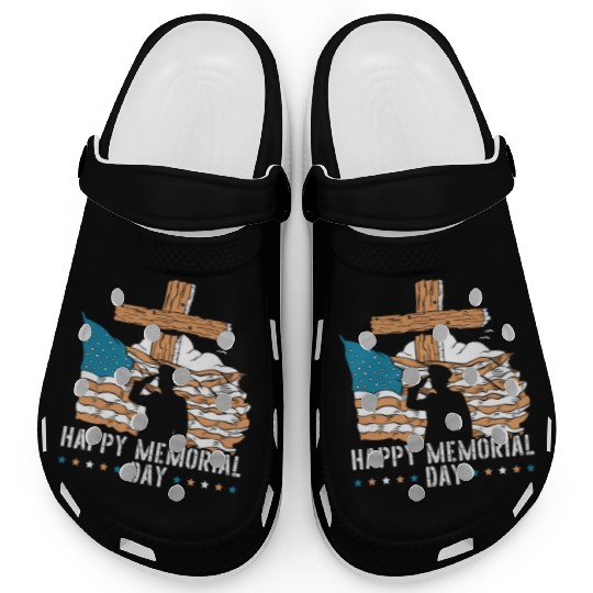 Patriotic Veteran USA Flag American Memorial Day Clogs