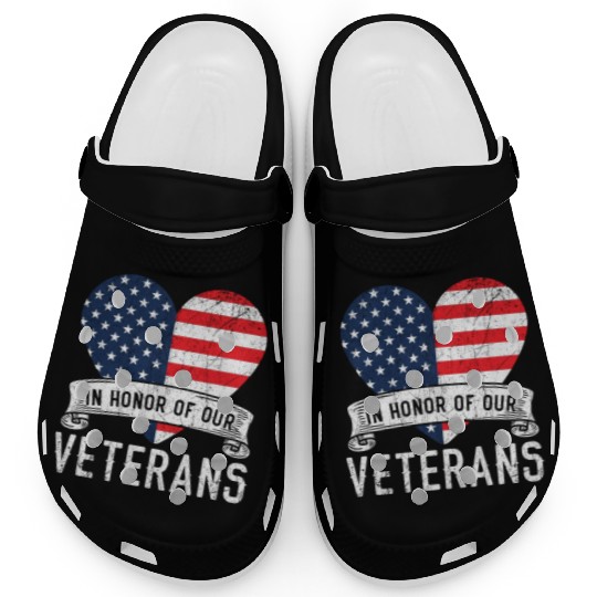 Patriotic Veteran USA Flag American Memorial Day Clogs