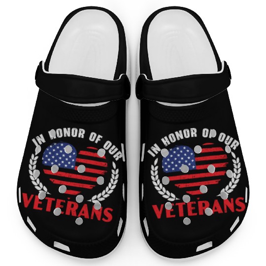 Patriotic Veteran USA Flag American Memorial Day Clogs
