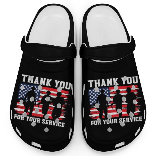 Patriotic Veteran USA Flag American Memorial Day Clogs