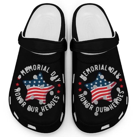 Patriotic Veteran USA Flag American Memorial Day Clogs