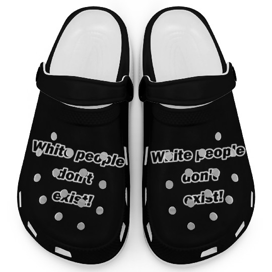 white people don t exist black Clogs