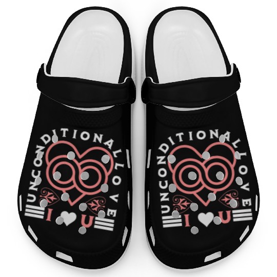 Unconditional Love, heart, I love, marriage, groom Clogs