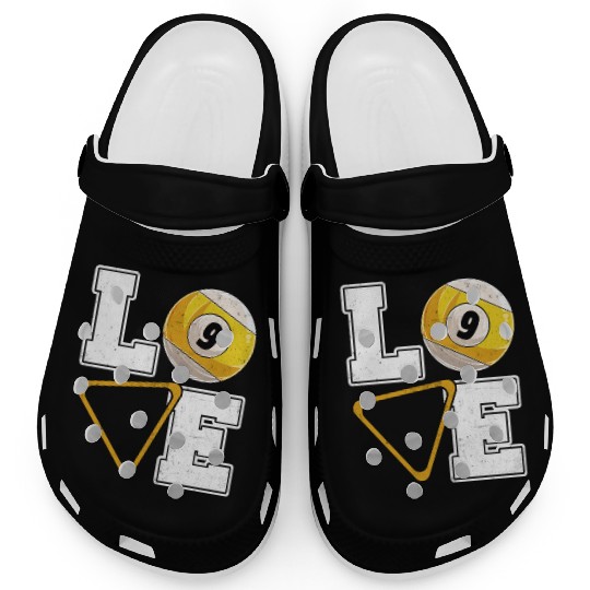 Billiards Love Pool Player Billiards Lover Clogs