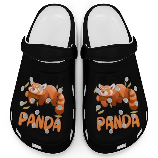 Red Panda Bored Cute Animal Lazy Animal Lover Clogs