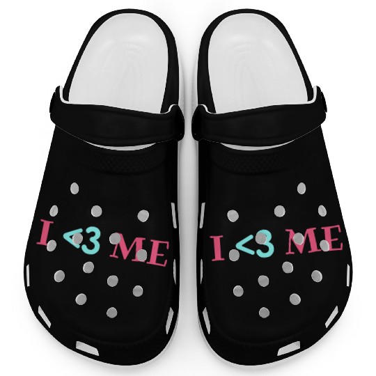 I love me, Heart, Positive, Cool, Stylish,Teens Clogs
