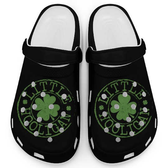 Little Hooligan Irish Clovers Kids Boy Girl St Pat Clogs