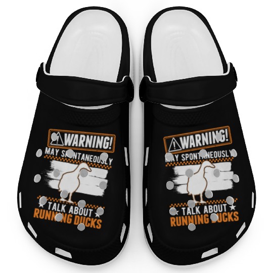 Warning Runner Duck Bottle Running Clogs