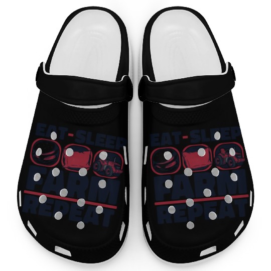 Eat Sleep Farm Repeat Agriculture Rancher Farmer Clogs