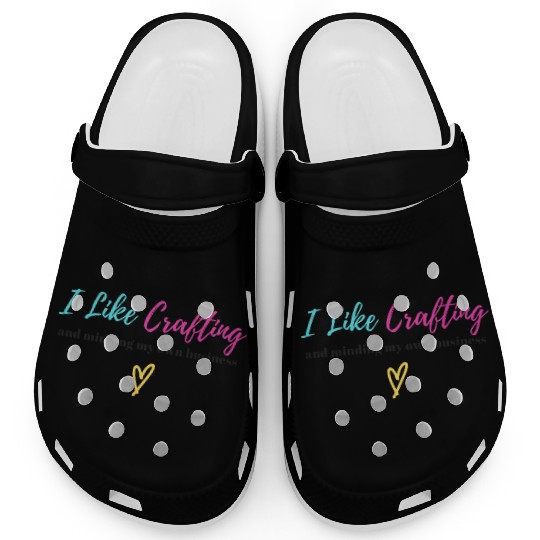 Crafting & Minding My Own Business - Black Letters Clogs