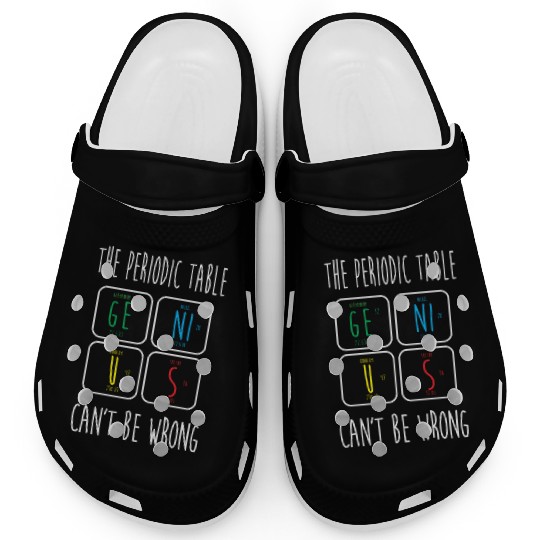 Funny Science Geek Teacher Genius Periodic Table Clogs
