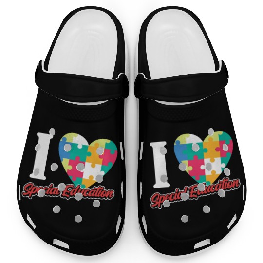 I Love Special Education Sped Teacher Awareness Clogs