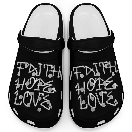 Faith, hope, love Clogs