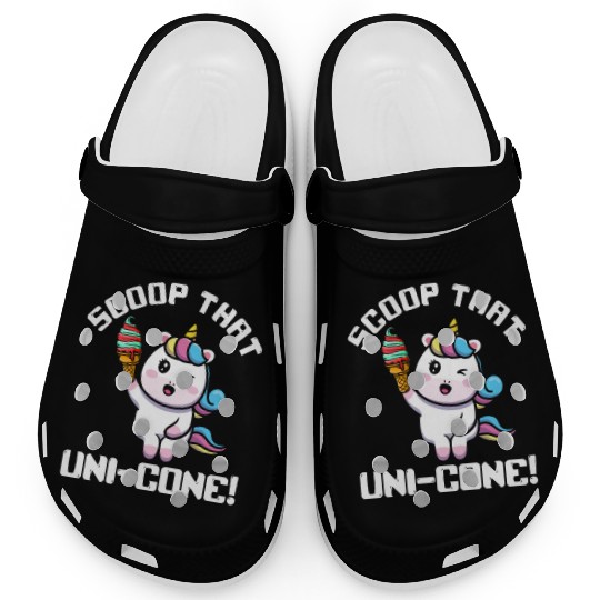 Rainbow Cute Unicorn Ice Cream Lover Mythical Clogs