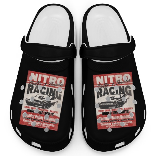 Vintage Hot Rod Classic Funny Drag Racing Poster Clogs