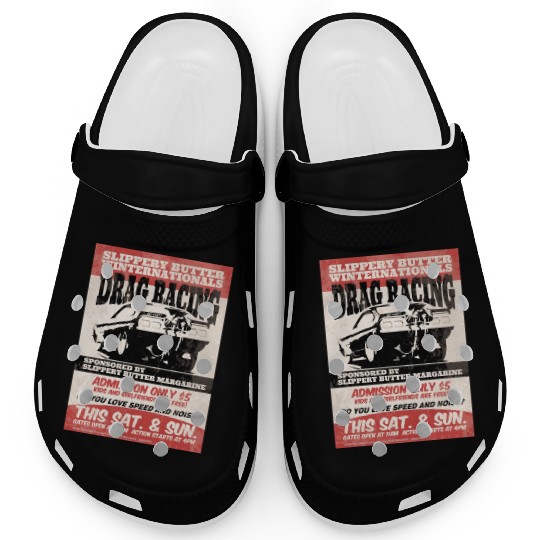 Vintage Hot Rod Classic Drag Racing Poster Clogs