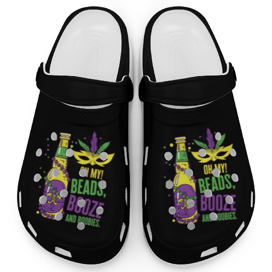 Mardi Gras Carnival Mask Beer Beads Boobies Clogs