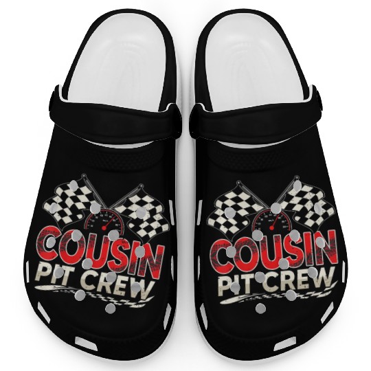 Funny Cousin Pit Crew Race Car Lover Racing Famil Clogs