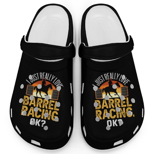 Funny Barrel Racing Clogs Rodeo Horse Barrel Race