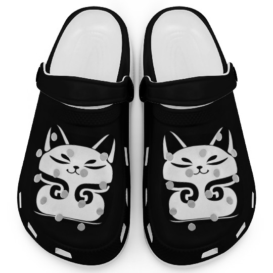 Maneki Neko Japanese Symbol of Good Luck Clogs