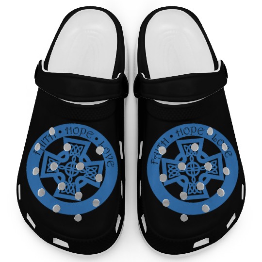 Timeless Celtic Cross With Faith Hope Love Clogs