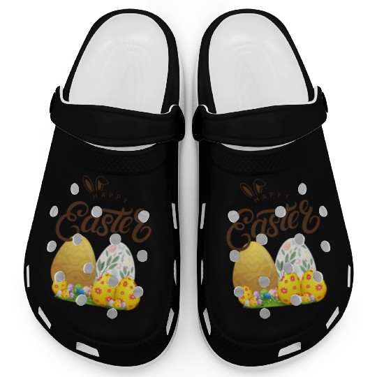 Happy easter sayings egg bunny Clogs