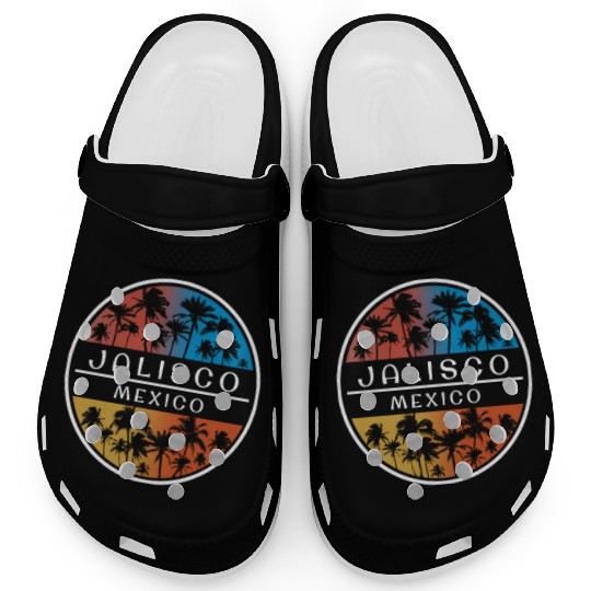 Jalisco Mexico Stylish Vacation Souvenir Palm Tree Clogs