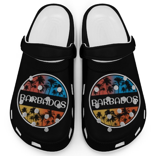 Barbados Stylish Vacation Souvenir Palm Tree Clogs