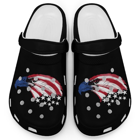 Bald Eagle Us Flag Colors Clogs
