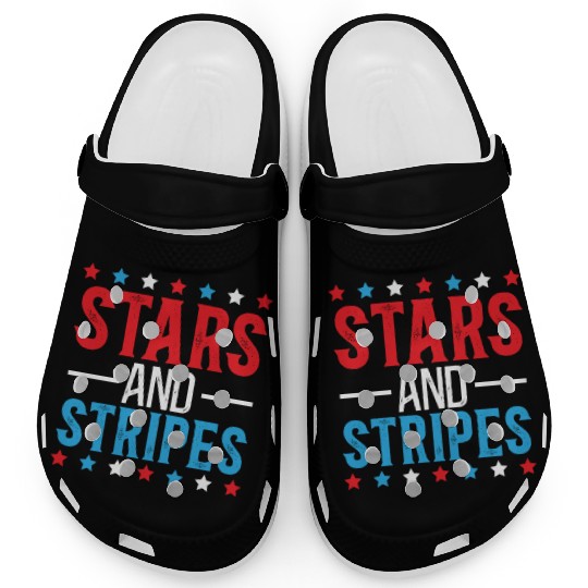Stars And Stripes America USA Flag 4th Of July Clogs