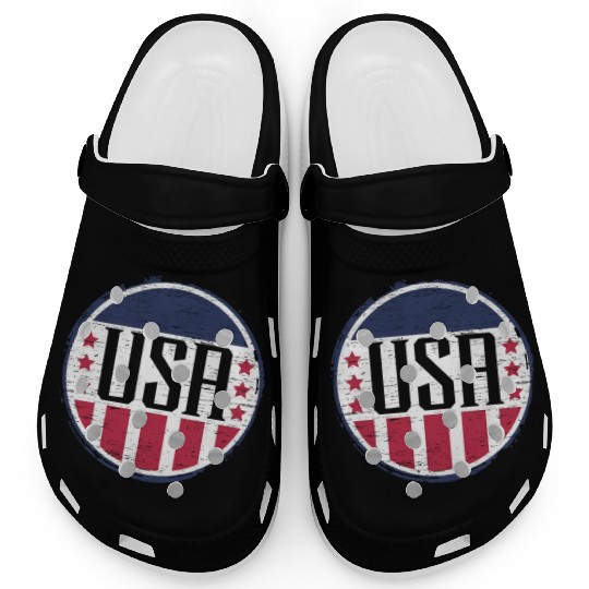 Patriotic America USA Flag 4th Of July American Clogs