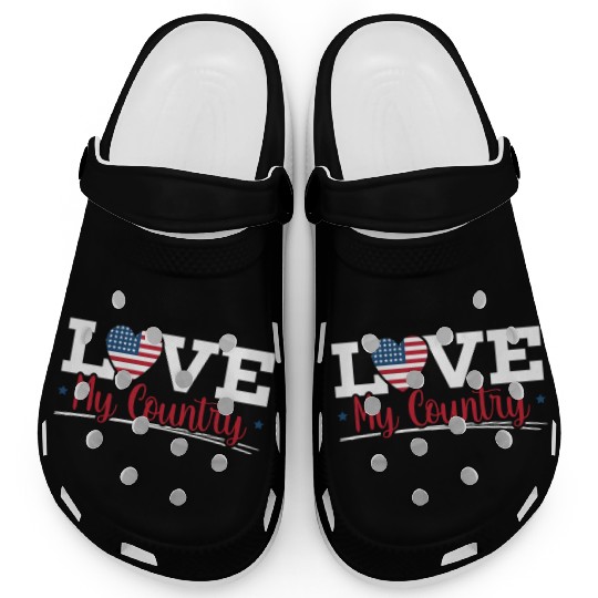 Patriotic America USA Flag 4th Of July American Clogs