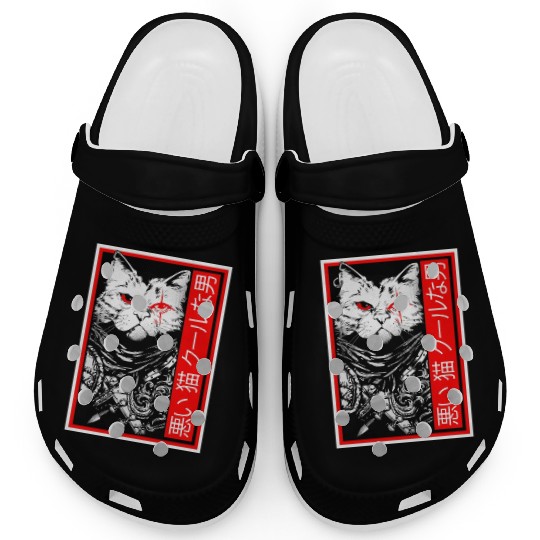 Samurai Cat: "Bad Cat, Cool Dude" with Japanese Te Clogs